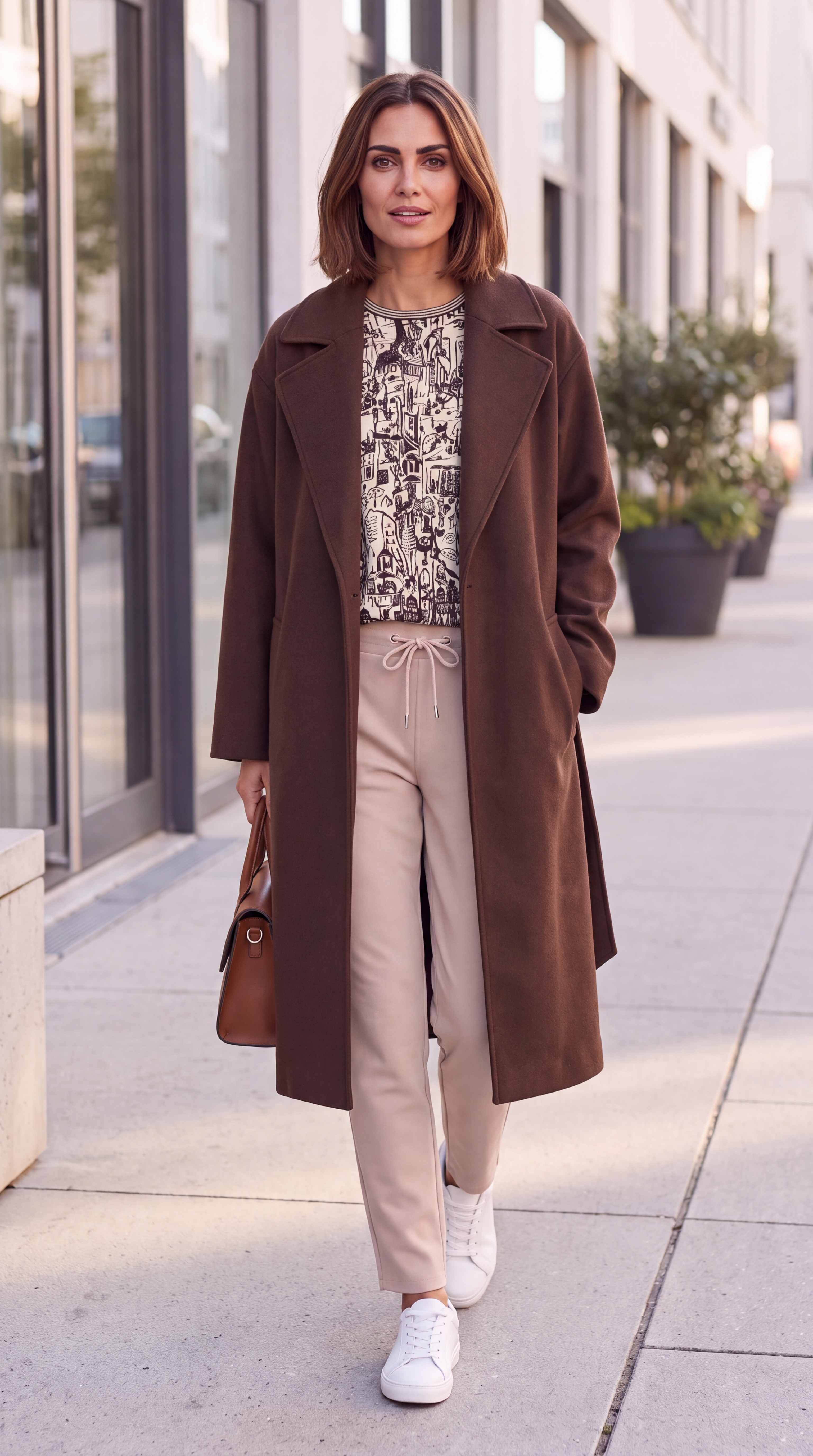 Dámsky prechodný kabát BROADWAY NYC FASHION CHOCOLATE PLUM TMAVOHNEDÝ s.WEAR 3